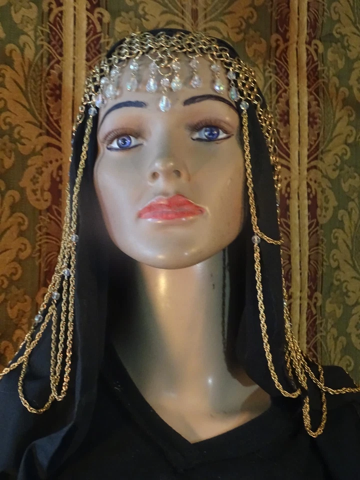 链条黄金和水晶头饰:HOLLOWEEN、RENFAIRE、MEDIEVAL、婚礼 — 第 4/4 张图片