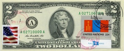 MAGNET MASCOT $2 DOLLARS 1995 STAMP CANCEL FLAG FROM MONGOLIA VALUE $9.95