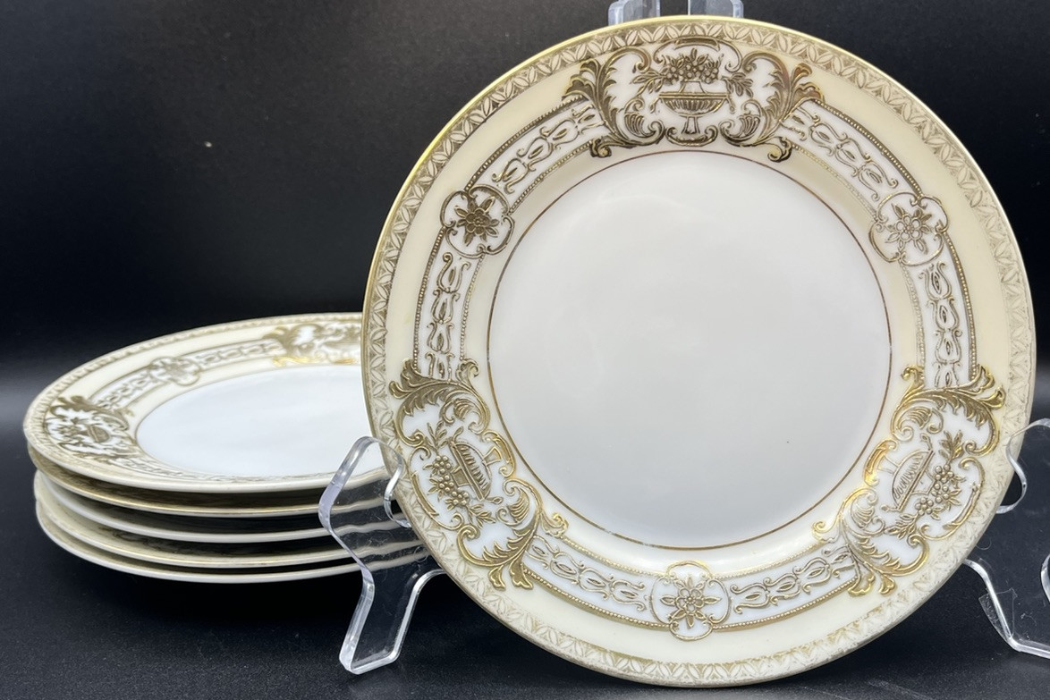 Noritake Porcelain 37532/ 77630 Gilded Bread Plates Gold Circa 1921 Set Of 6
