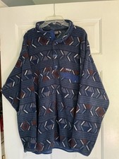 Patagonia Men's Synchilla Blue Aztec Fleece Snap T Pullover Size Large EUC