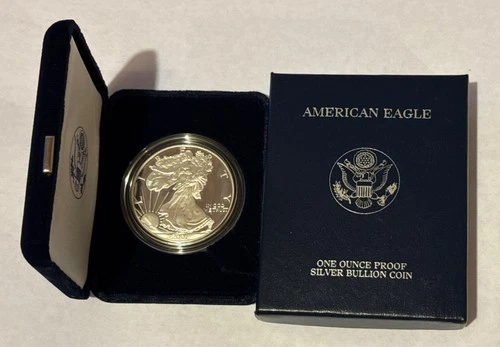 2001-W American Eagle Proof Silver Dollar 1 oz .999 with Box & COA