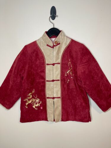 Vintage Kids Wear Asian Jacket with Dragon Embroidery Size Small (6/8 years) - Picture 1 of 11