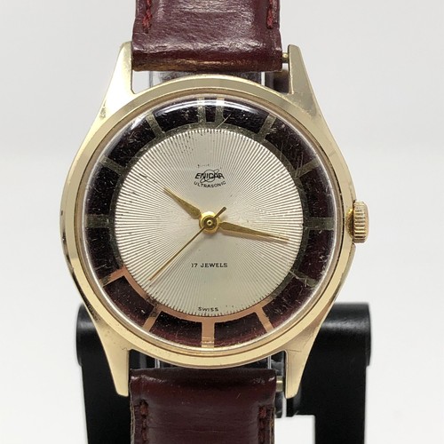 Vtg Enicar Ultrasonic Mens Watch Swiss 17j Manual EXHIBITION BACK RUNS READ