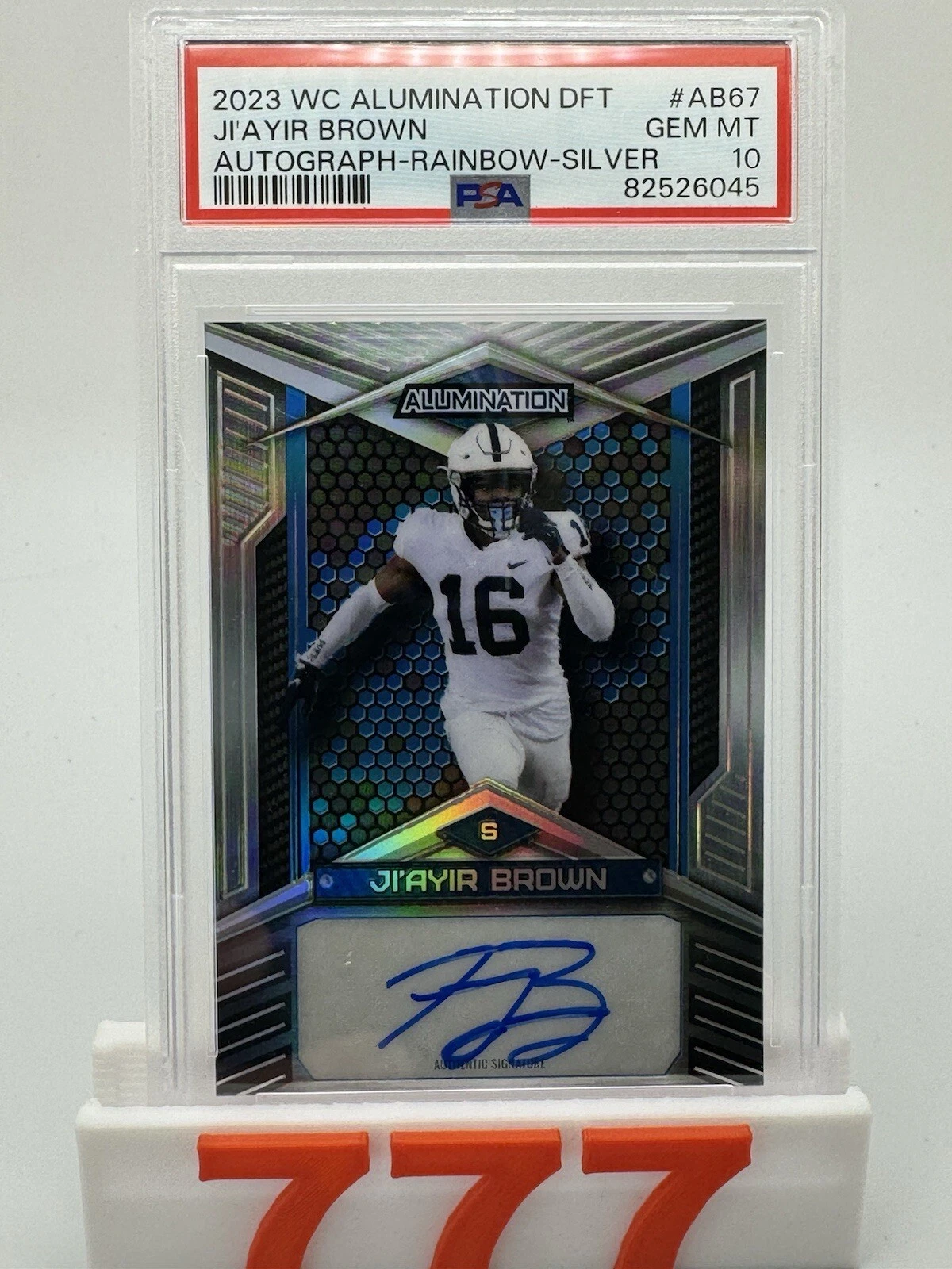 Ji'Ayir Brown Wild Card Alumination Draft Autographs #AB67 Rainbow-Silver