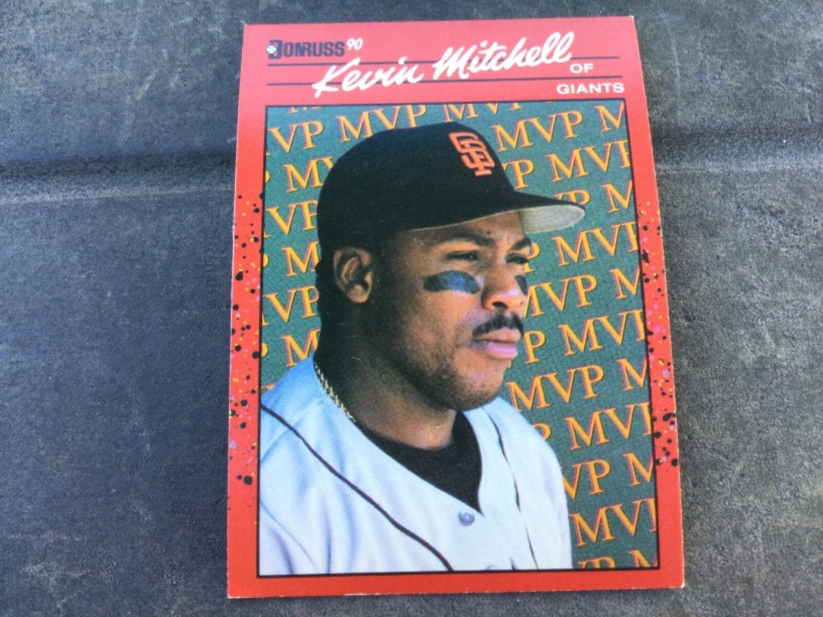 1990 Donruss #BC-11 Kevin Mitchell MVP Giants Error Card No Dot