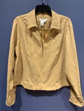 Womens XL Petite Jacket, Tan Crinkle, Vintage Coldwater Creek, NWT