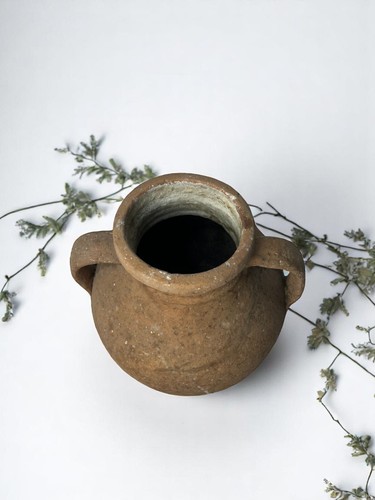 Old Vintage Turkish Terracotta Pitcher Vase, Vintage Pitcher For Decor, Vintage - Picture 10 of 10