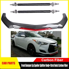 Front Bumper Lip Spoiler Splitter Body Kits Strut Rod For Hyundai Veloster