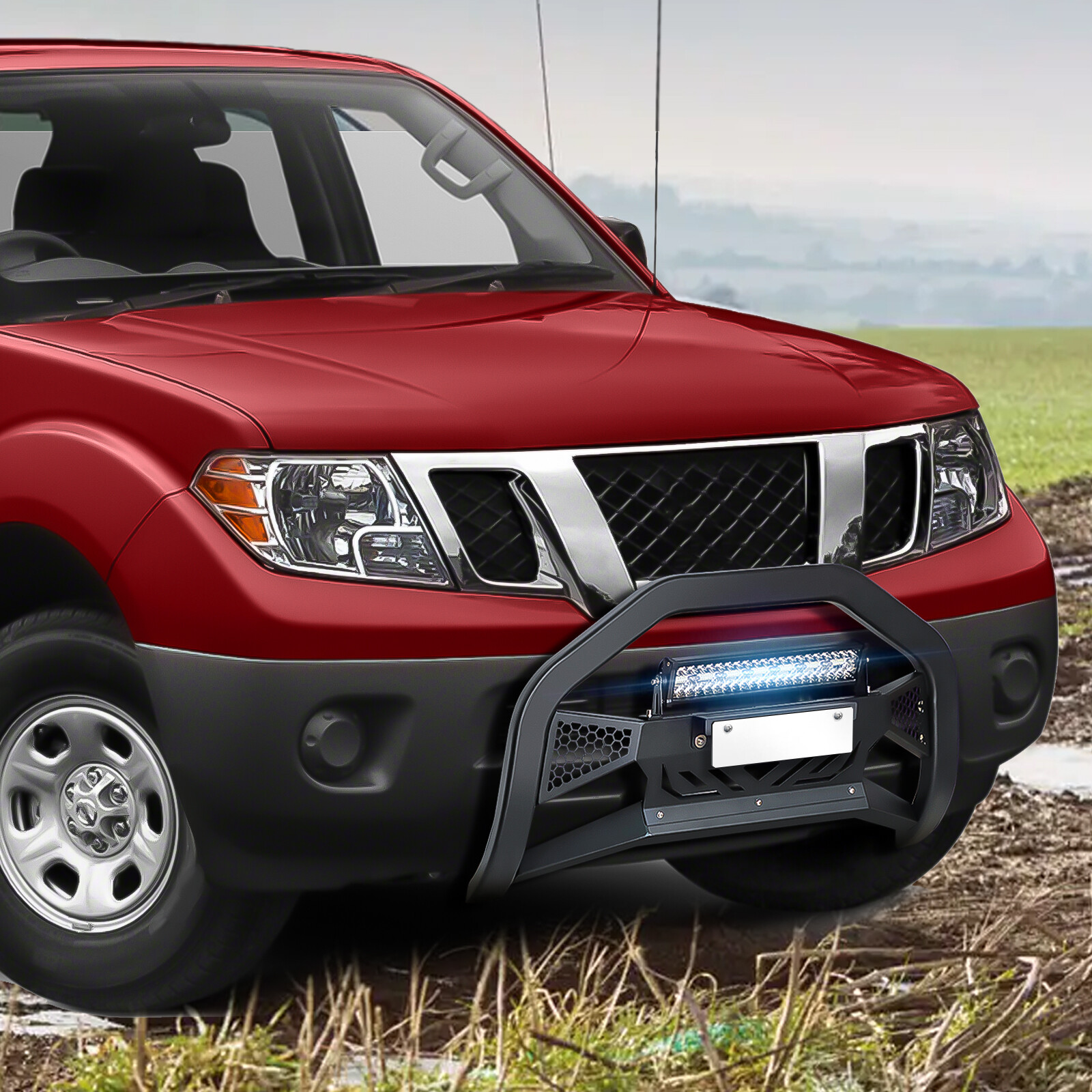 Bull Bar Front Grille Guard Bumper For 05-2021 Nissan Frontier & 05-2015 Xterra