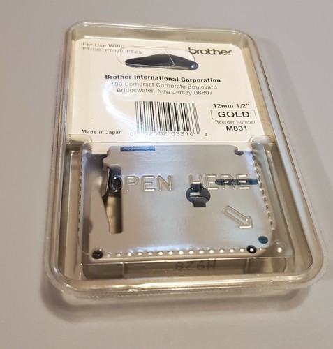 Brother M831 1/2 Black On Gold For Use With PT-100, PT-110, PT-85 New Sealed - Bild 2 von 2