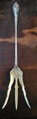 Antique Lettuce Fork 7 1/2" Rustic by Towle Sterling Silver   1909