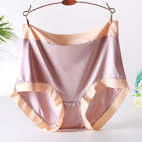 Women Satin Panties Underwear Plus Size High Waist Traceless Briefs Lingerie New - Bild 11 von 30