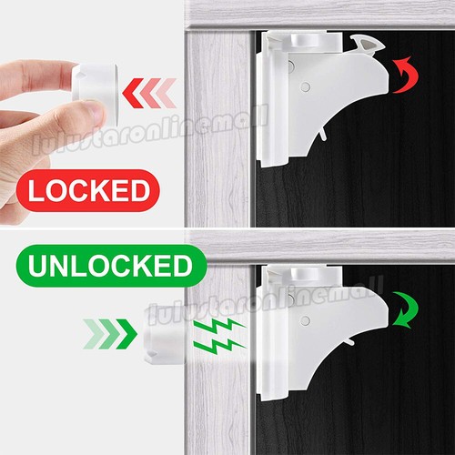 30PCS Magnetic No Drilling Cabinet Drawer Cupboard Baby Kids Safety Locks AU - Picture 6 of 11