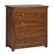 BOSTON PREMIUM 4 DRAWER CHEST OF DRAWERS IN DARK LACQUERED FINISH WOOD