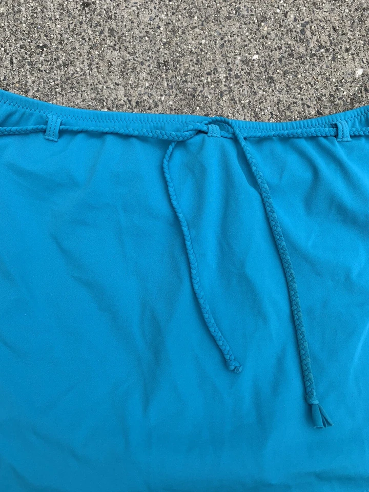 Aqua Blue Spandex Tankini Skirt Bottoms Boy Shorts Merona Sz L W/ Belt ❤️Tb5m30 - Image 2 of 4