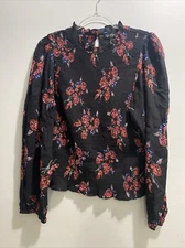Jessica Simpson Women's Aniya Floral Long Sleeve Full Smock Sz Large