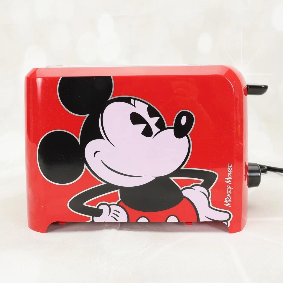Disney Mickey Mouse Gráfico DCM-21 Impresión 2 Rebanadas Tostadora Roja Negra Antideslizante Foto 4 de 4