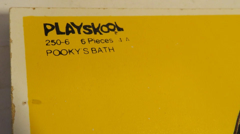 Vintage 1978 Garfield Pooky's Bath 6 Piece Wooden Tray Puzzle Playskool Complete - Image 4 of 4