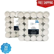Mainstays White Unscented Indoor/Outdoor Tealight Candles, 100 Count