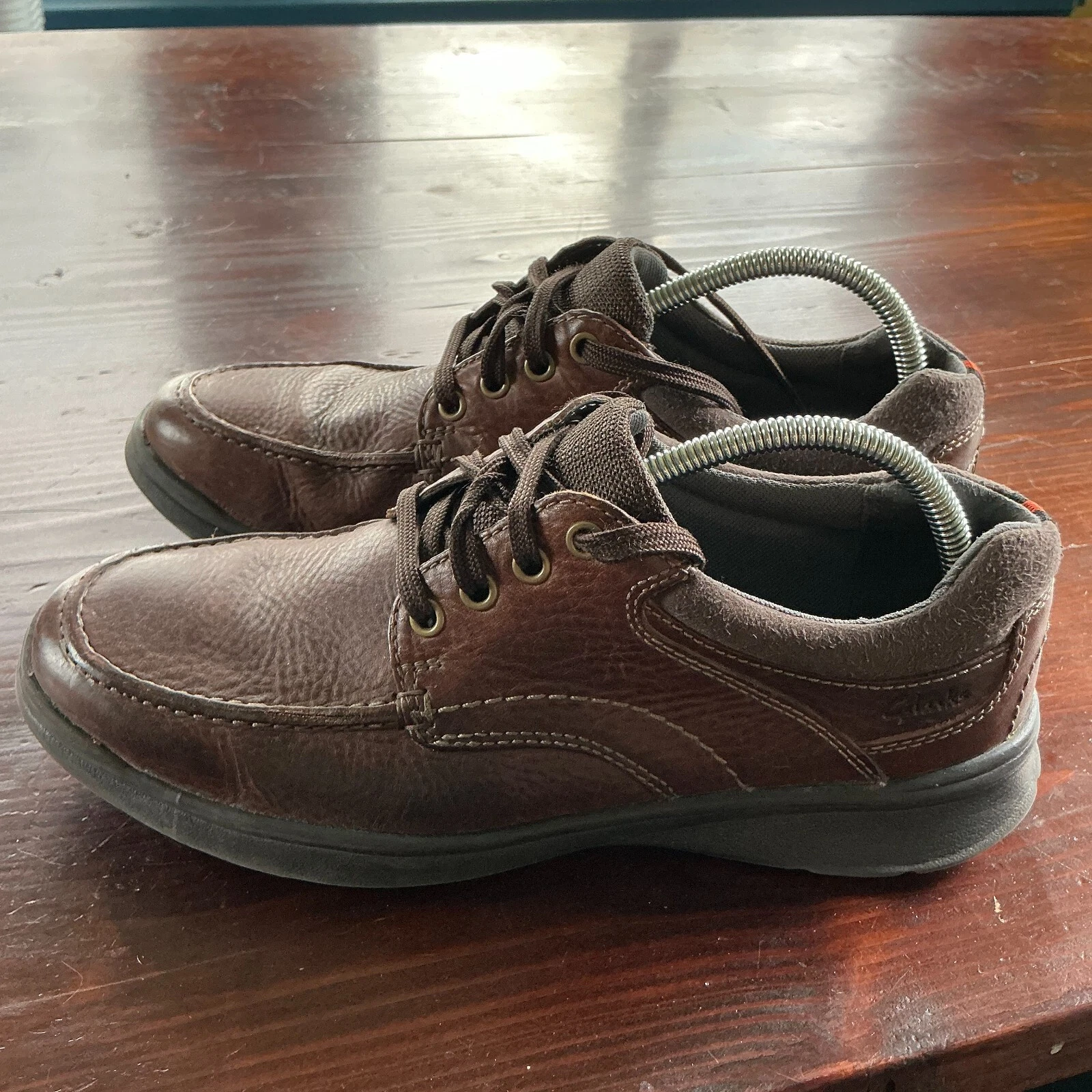 Scarpe Oxford Clarks Cotrell Edge Uomo Taglia 9M Marrone Oleoso Morbido Cuscino 26119804