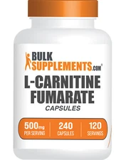 BulkSupplements L-Carnitine Fumarate Capsules - 500mg per Serving - 240 Capsules