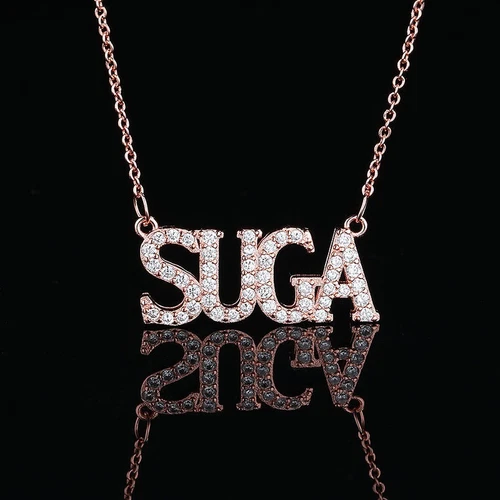 Silver Necklace Bangtan Boys Kpop BTS Chain Christmas Gift SUGA Charm Pendant