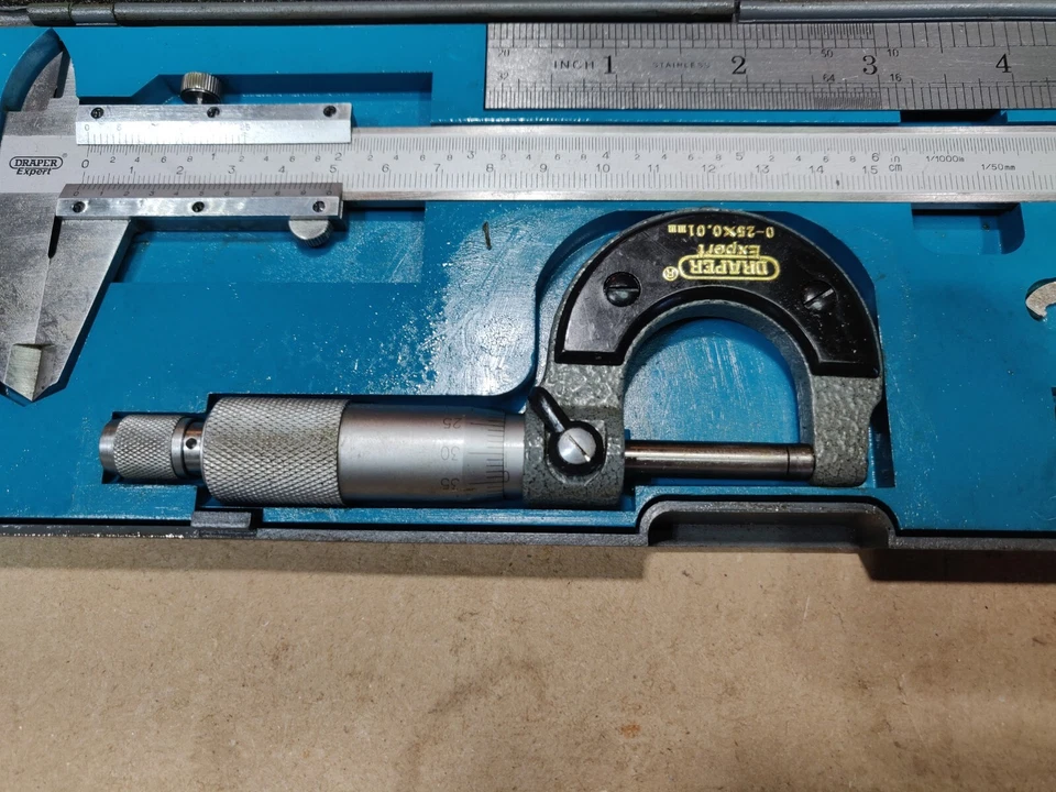 Draper Expert Micrometer, Caliper, Ruler, Square, 5pcs Kit, Free Shipping - Image 2 of 4