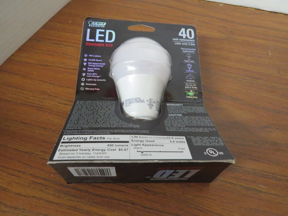 + LED Dimmable A19 40 watt - Image 2 of 2