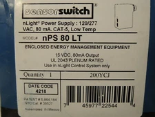 Sensor Switch nLight nPS 80 LT 80mA Low Temperature Power Supply - NEW