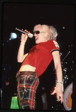 No Doubt Gwen Stefani singing in concert plaid pants Original 35mm Transparency 