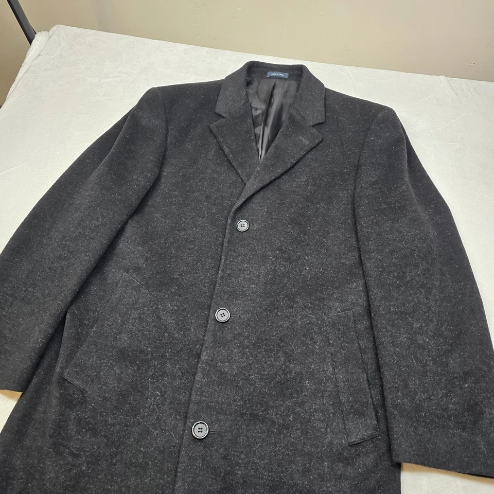 Chaps Ralph Lauren Overcoat Mens 40R Medium Dark Gray Wool Full Length - Image 4 of 4