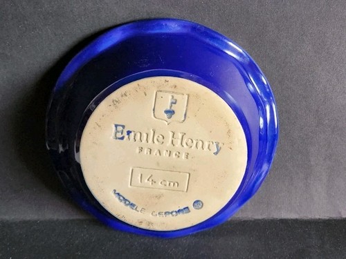 Emile Henry Stoneware Individual Tart Baker, Blue Body 14 Cm Modèle Déposé - Picture 4 of 4