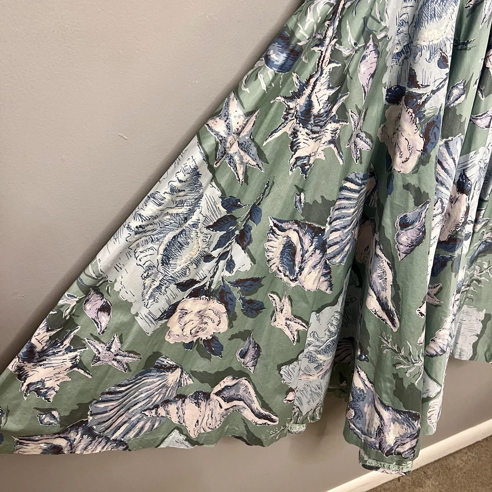 Vestido Rockabilly Vintage Años 50 Alex Colman Novedad Rosas y Conchas Marinas Pin Up Foto 2 de 4