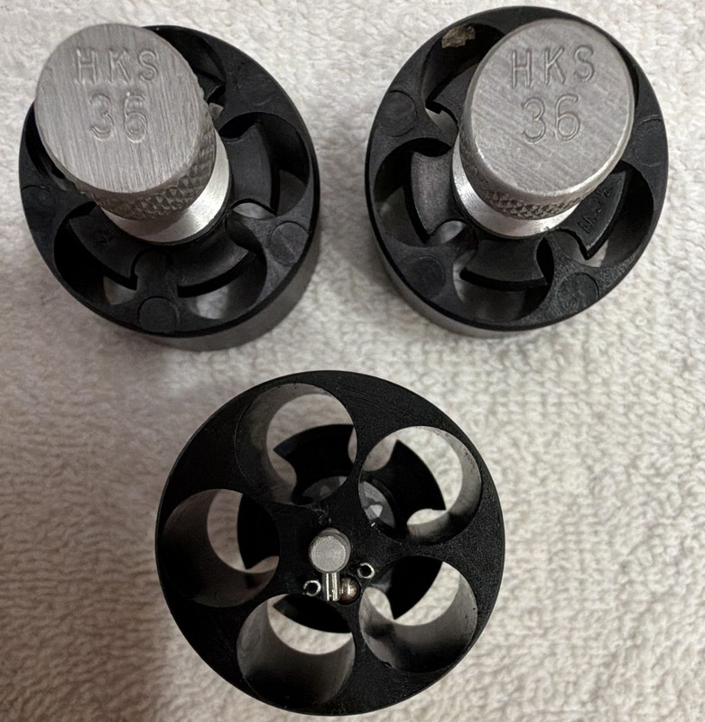 HKS 36 Revolver Speedloader Lot of 3, .38 Special 5-Rd S&W Black/Silver