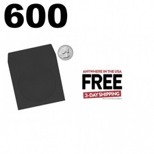 600 Black Mini Paper CD Sleeves with Window & Flap ** 1-3 DAY