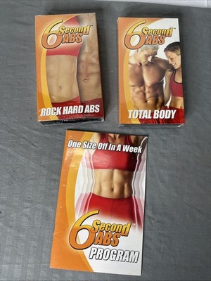 6 Second Abs Abdominal Machine Replacement VHS Tapes Lot Of 2 & Manual