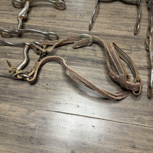 Vintage Western Pferd Gebiss Lot Bauernhof Ranch Dekor Wandbehang rostig Leder Geschirr - Bild 6 von 9