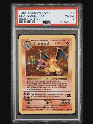 1999 POKEMON GAME CHARIZARD-HOLO SHADOWLESS - PSA 4
