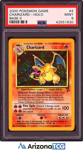 Pokemon 2000 Charizard 4 Holo Base Set 2 PSA 9