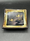 Signed Handcrafted Art Pottery Decorative Plate/Chopstick Stand -Gold Fish 3"