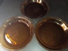 Vintage Anchor Hocking  #460 Fire King Amber 9" inch Pie Plate USA Set Of 3
