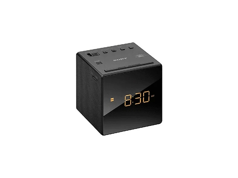 Despertador - Sony ICF-C1B, Radio AM/FM, Alarma, Batería de reseva, Negro