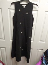 Nwt Free Assembly Womens Plus Sleeveless Crew Neck Beaded Midi Dress Blk Sweater