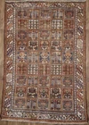 Semi-Antique Floral Wool Oriental Rug 7x10 Ft Distressed Living Room Carpet