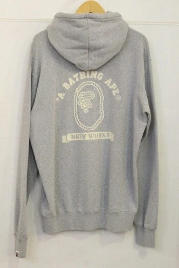 A BATHING APE (BAPE) Felpa con cappuccio uomo usata A Bathing Ape L Ape fuorimontata L grigio grigio