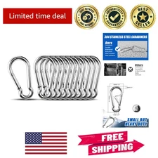 Lightweight 3.15 Inch Snap Hooks - 10pcs Steel Carabiners for Outdoor Adventures