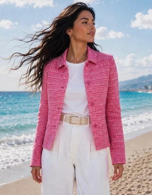 Damen Jacke von Bonita ✿ UVP 99 ✿ Boucle Blazer Pink Gr. 38 - Bild 1 von 4