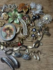 Vintage Costume Jewelry Trifari Blue Crystal Sarah Cov Liz Black JP Coro Lg Lot