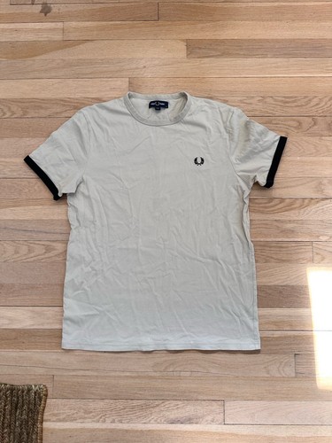 Fred Perry Light Oyster ringer tee Size M