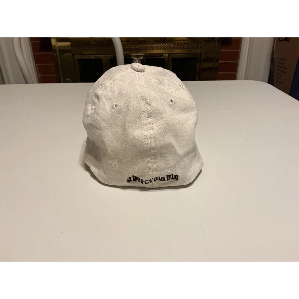 De Colección Y2K Abercrombie Blanco Envejecido Alce Grande Bordado Sombrero Talla Única Foto 4 de 4